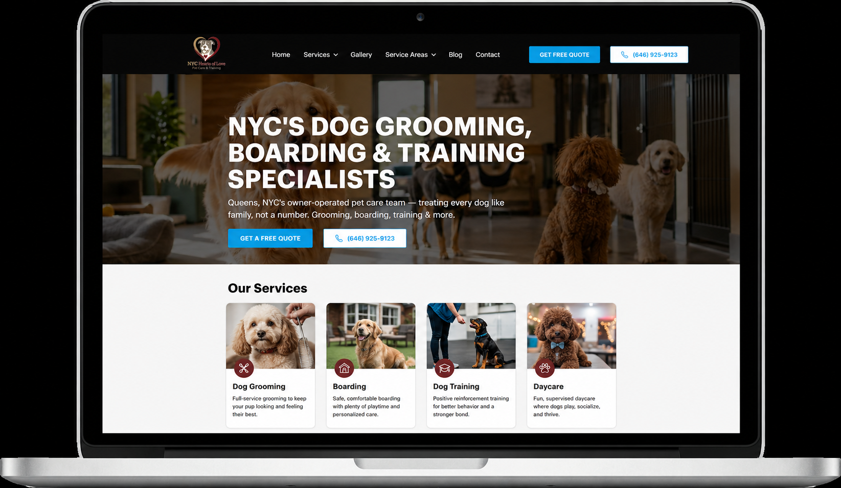 NYC Hearts of Love Pet Care website
